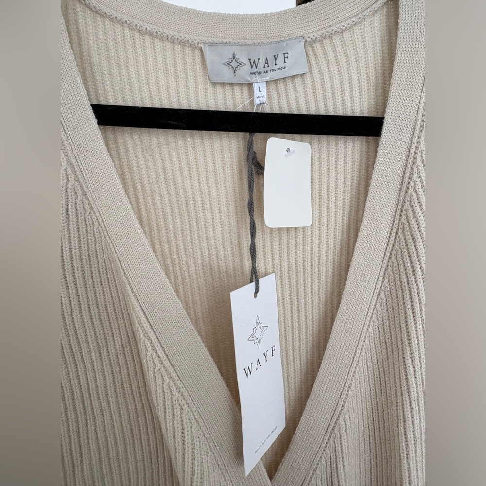WAYF Sweater Cream Dress Size Large - Picture 4 of 8
